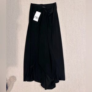 NWT Zara V Waist Maxi Skirt Black Size Small
